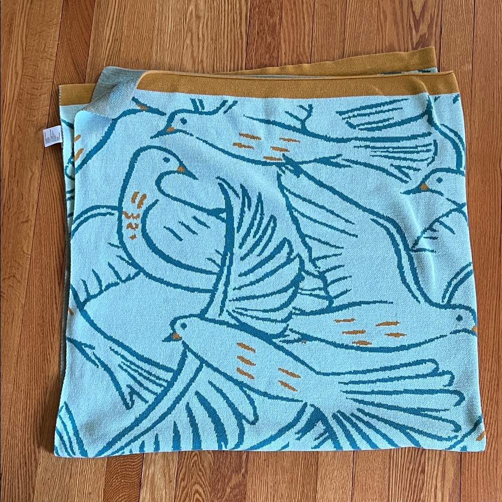 Anthropologie Vanessa dove cotton throw blanket